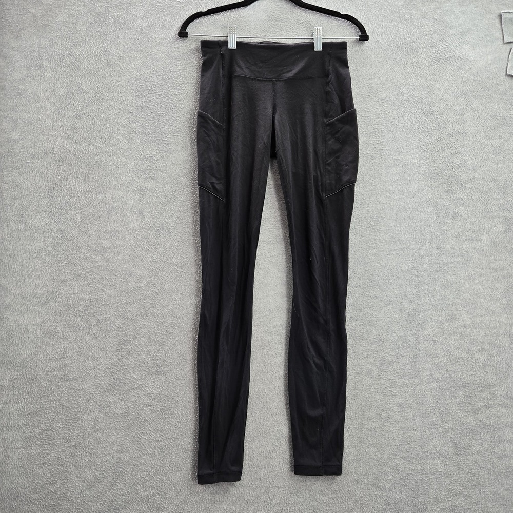 Lululemon‎ Women Activewear Pants 4 Black Speed Up Yoga Legging Logo 28" Inseam